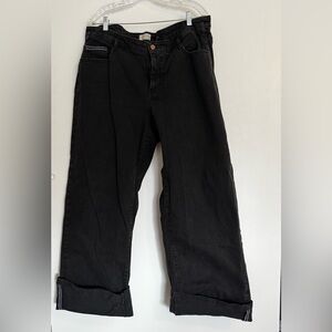 Pilcro Black Boyfriend Jeans with Cuffed Hem